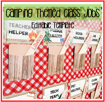 Preview of Camping Themed Class Jobs! EDITABLE!