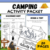 Camping Themed Day Independent Activity Fun Packet Early F