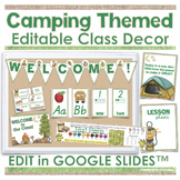 Camping Themed Editable Classroom Decor