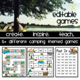 Editable Board Games Camping Theme