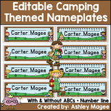 Camping Themed Editable Name plates / Desk Plates / Name Tags