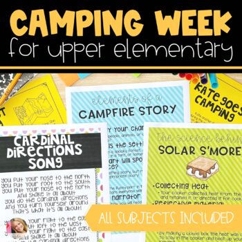 Preview of Camping Themed End of the Year Activities for 3rd & 4th grade - All Subjects