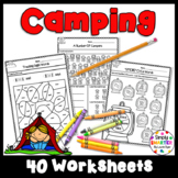 Camping Themed Kindergarten Math and Literacy Worksheets a