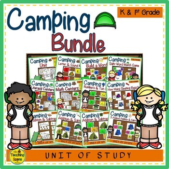Preview of Camping Themed Bundle  Literacy & Math Activities & Center Resources