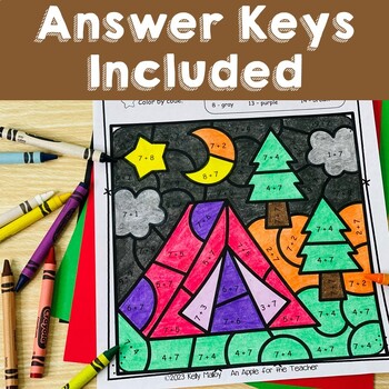 Camping Themed Math Activities 2nd Grade Math Coloring Sheets | TPT