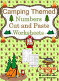 Camping Themed Numbers Cut and Paste Worksheets (1-20):