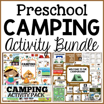 Preview of Preschool Camping Activities Bundle! Centers + Dramatic Play