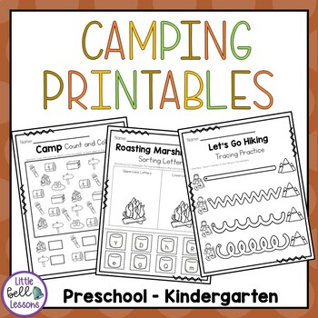 Preview of Camping Themed Printables for Preschool - Kindergarten