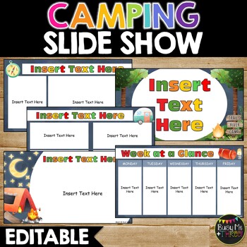 Preview of Camping Themed SLIDE SHOW | Editable | Google Slides Presentation | Tent