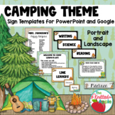 Camping Theme Sign Templates (PowerPoint and Google)