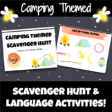 Camping Themed Speech Room Scavenger Hunt and Language Activities