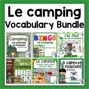 Preview of Camping Themed Vocabulary BUNDLE in French