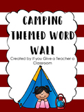 Camping Themed Word Wall