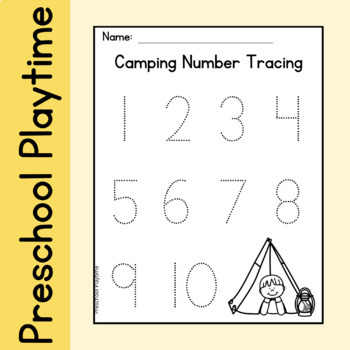 Camping Tracing Worksheets | Letter & Number Tracing | Ink Friendly