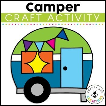 Preview of Camper Craft Camping Theme Day Activities Classroom Bulletin Board Summer Art