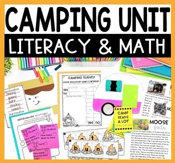Preview of Camping Unit - Literacy & Math Camping Day Activities for Kindergarten & 1st