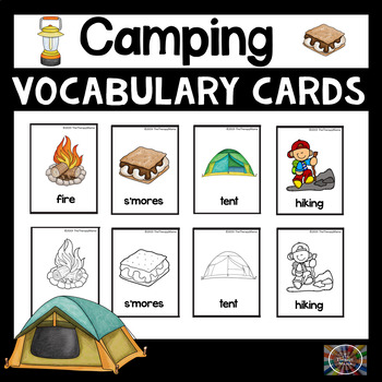 Camping Vocabulary Picture Cards by The Therapy Mama | TpT