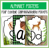 Camping & Woodland Themed Alphabet Wall Posters (Editable,