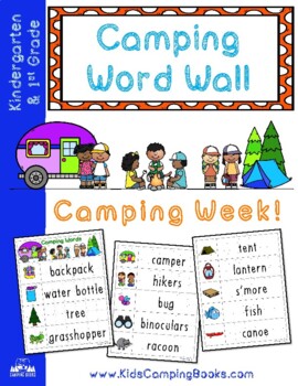 Preview of Camping Word Cards for your Word Walls - Get Ready for Camping Week!