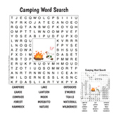 Camping Word Search