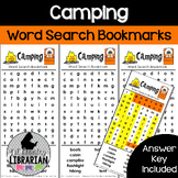 Camping Word Search Bookmarks for Classroom or Library Fun