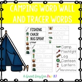 Camping Word Wall and Tracer Words - Preschool, Prek, Kind