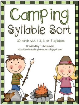 Preview of Camping Words Syllable Sort
