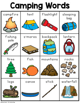 Camping Vocabulary in English - Camping Equipment Words