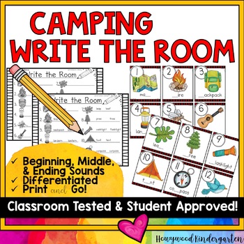 Preview of Camping Write the Room : 3 differentiated options : 12 cards : FUN!