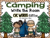 Camping Write the Room - CVC Words Edition