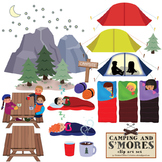 Camping and S'mores Clip Art Set