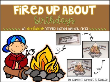 Preview of Camping Birthday Chart *EDITABLE*