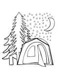 Camping coloring sheet