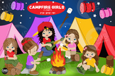 Camping girls clipart, Campfire girls clipart, Outdoor cam