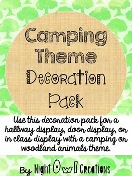 Preview of Camping or Woodland Animals Theme Decoration Pack