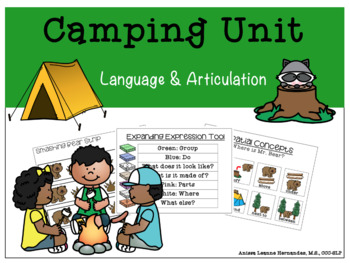 Preview of Camping speech & language theme activity