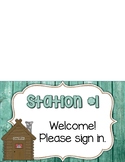 Camping theme - open house station signs