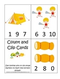 Camping themed Count and Clip Math Cards.  Preschool early