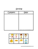 Camping themed Simple Sorting preschool and prek learning game.