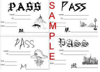 Preview of Campus Pass for French Class "MONSIEUR"