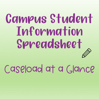 Preview of Campus Student Information Spreadsheet