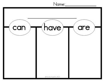 Preview of Can, Have, Are Graphic Organizer