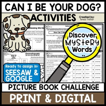 Preview of Can I Be Your Dog? Activities DIGITAL and PRINTABLE Escape Room Style