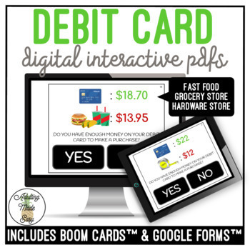 Preview of Debit Card Digital Interactive Activities