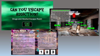 Preview of Can You Escape Addiction? Escape Room Activity