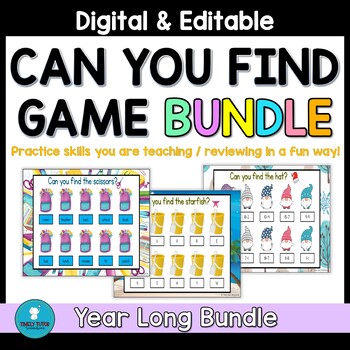 Preview of Can You Find Game for Skill Review and Skill Practice Year Long Bundle - Digital