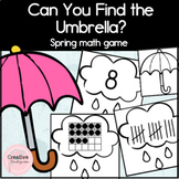 Can You Find the Umbrella? Spring Math Game for Kindergarten