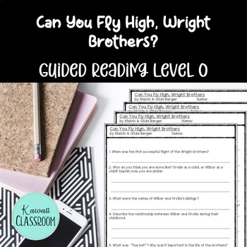 Preview of Can You Fly High, Wright Brothers - Book Activities & Easel Assessment {Level O}