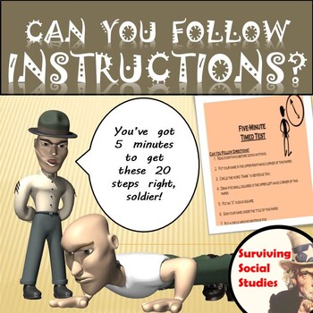 Preview of Can You Follow Instructions? - Fun First Day of School Activity!