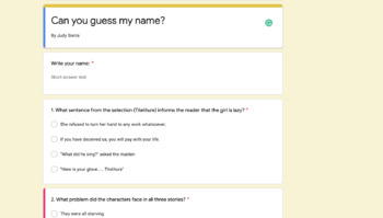 Can You Guess My Name? Google Forms Assessment by Denise Rangel